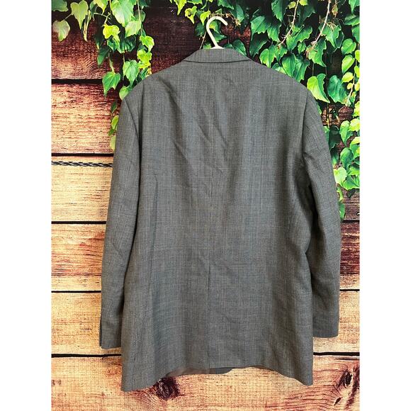 Ralph Lauren Sport Coat Blazer Jacket Silk Wool Blend Blue Gray Plaid Men's 44L - Picture 6 of 6